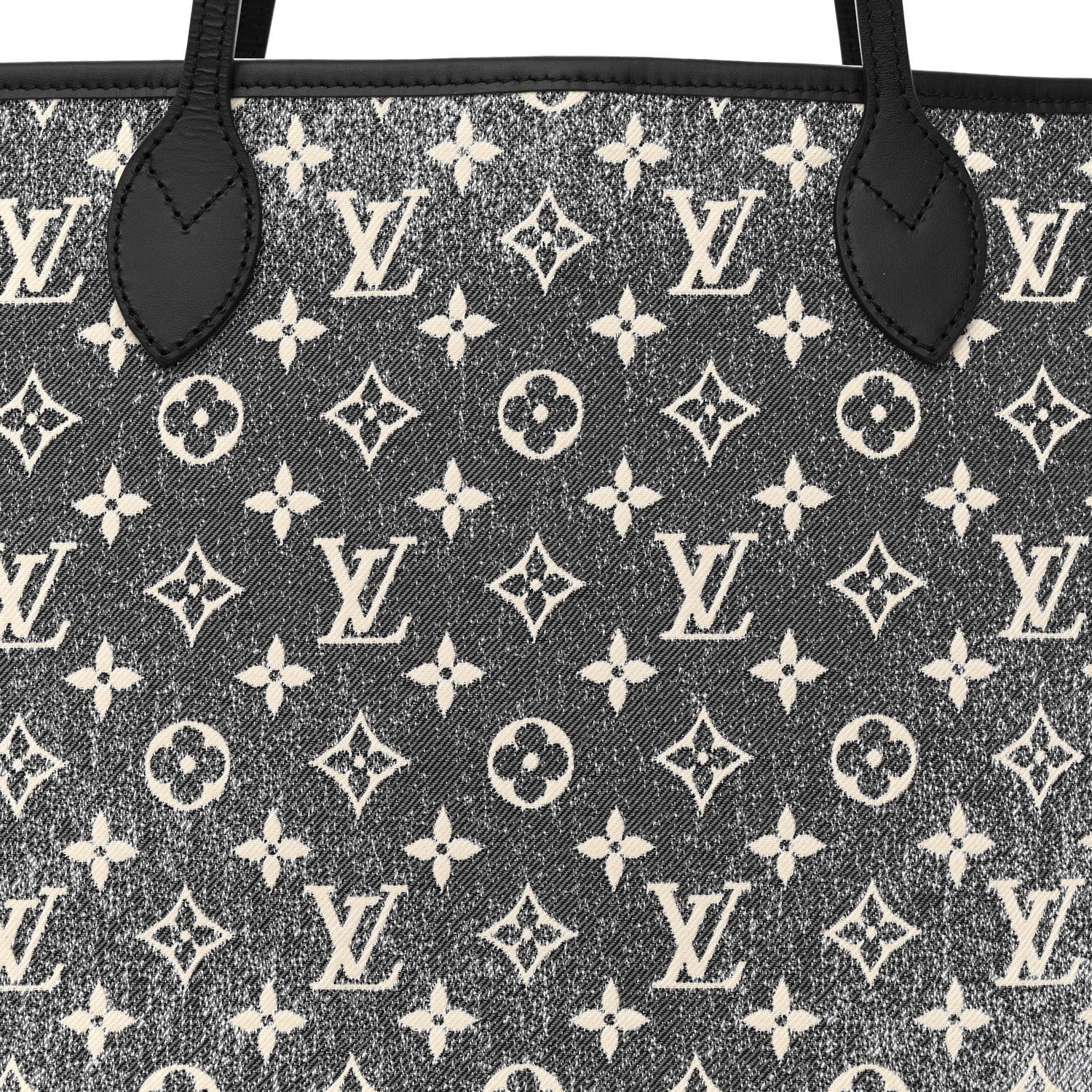 Louis Vuitton Denim Monogram Jacquard Neverfull MM Grey 9 of 12