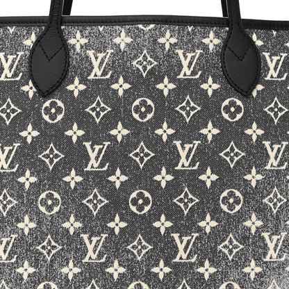 Louis Vuitton Denim Monogram Jacquard Neverfull MM Grey 9 of 12