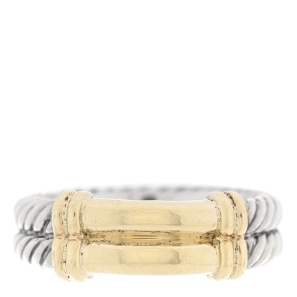 David Yurman Sterling Silver 14K Yellow Gold Metro Cable Ring 61 9.75 1 of 4