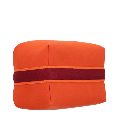 Hermes Canvas Large Bride-A-Brac Pouch Orange Feu Burgundy 4 of 9