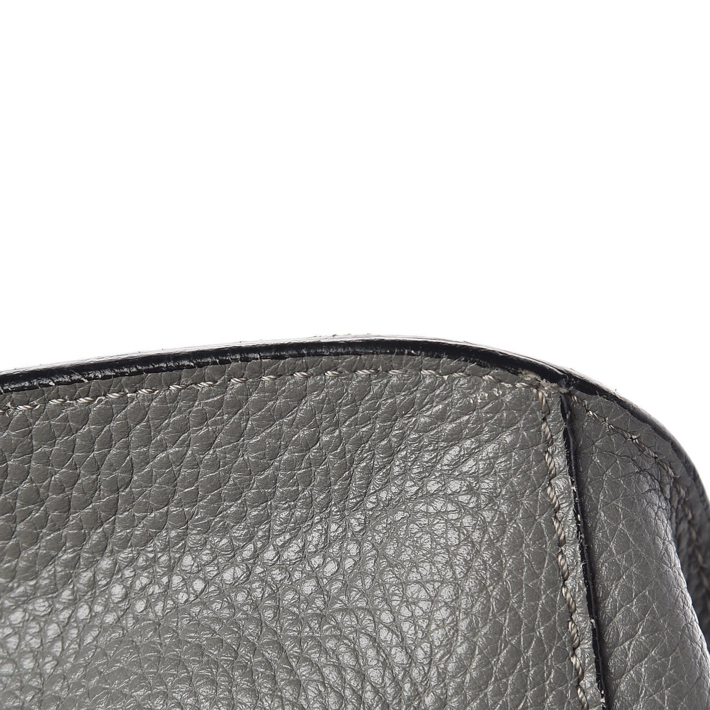 Pebbled Calfskin Large Skull Padlock Zip Around Tote Dark Grey