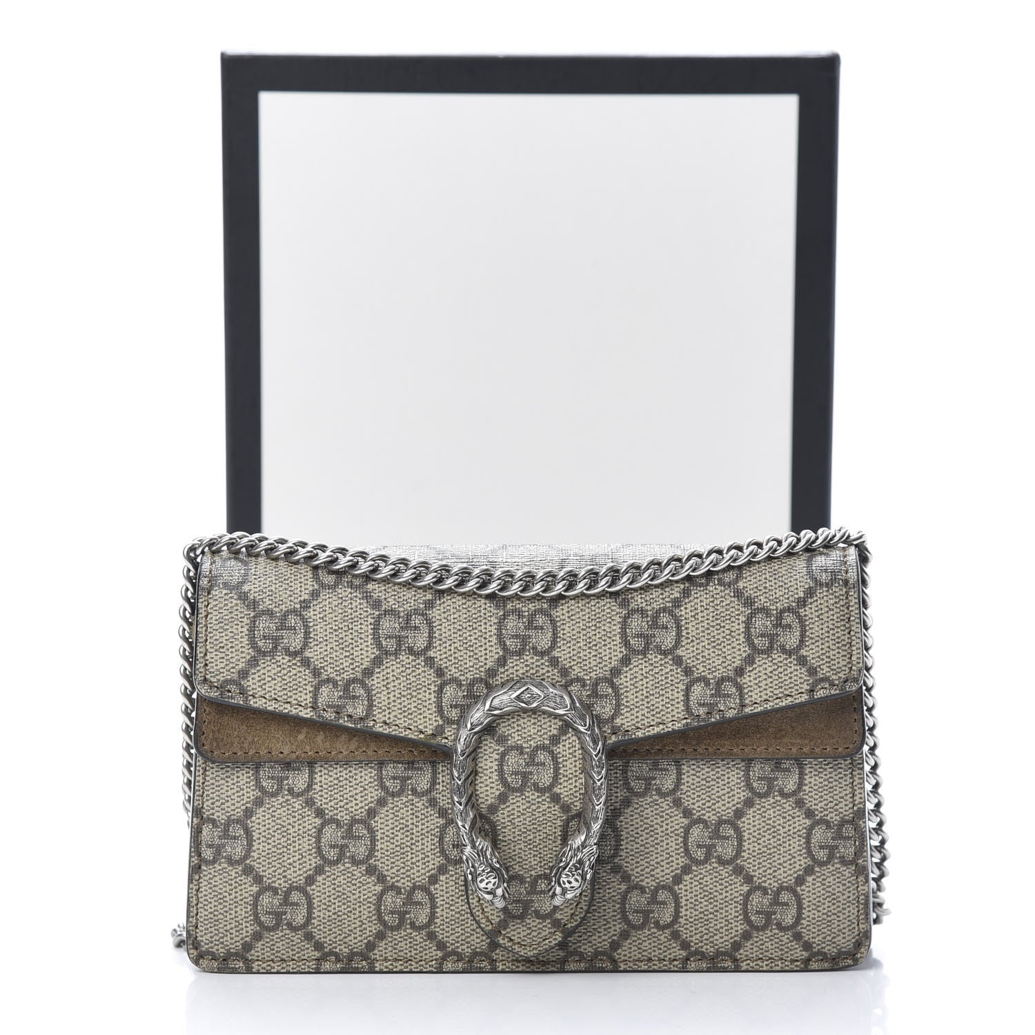 Gucci GG Supreme Monogram Super Mini Dionysus Shoulder Bag Taupe 14 of 14