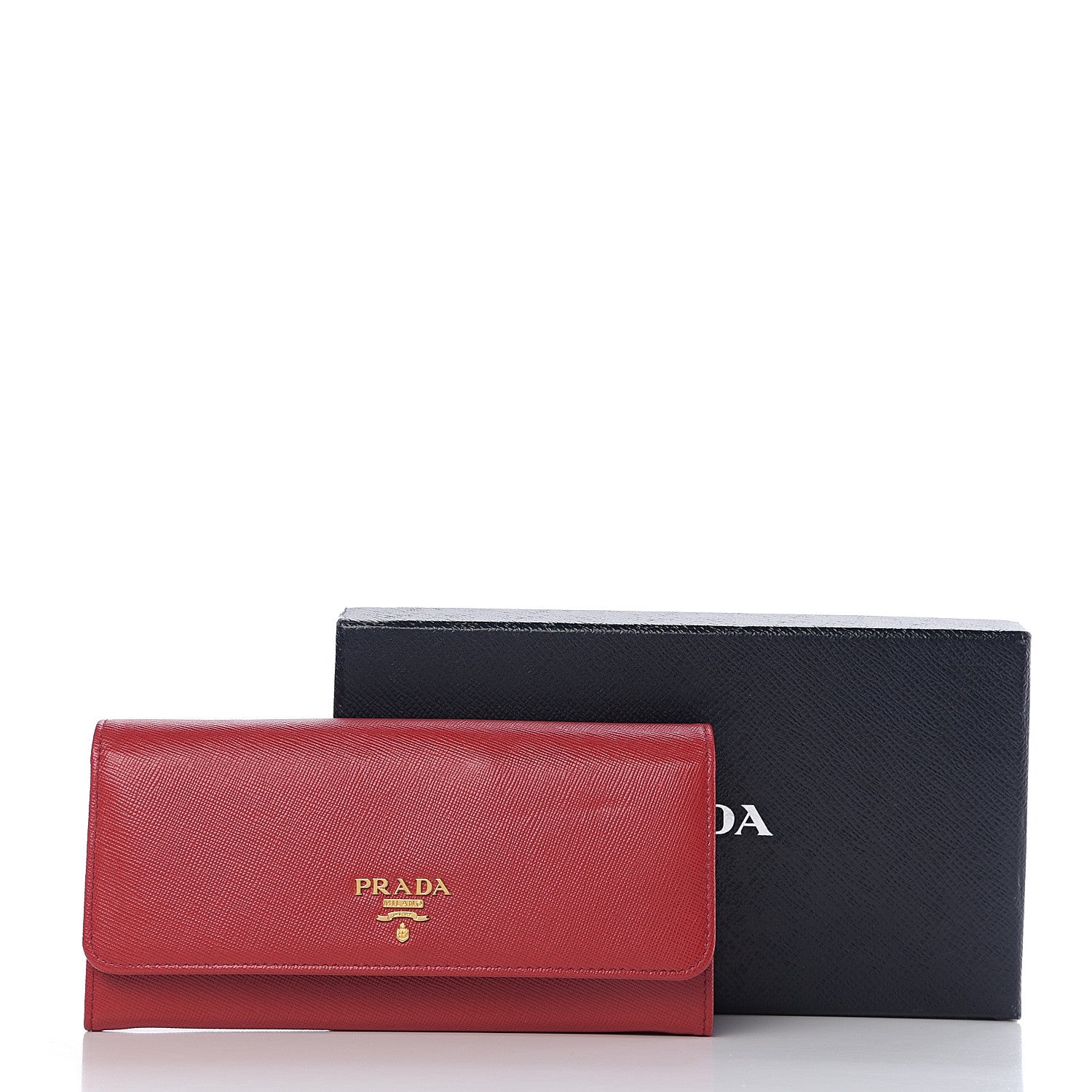 Prada Saffiano Metal Continental Flap Wallet Fuoco 6 of 6