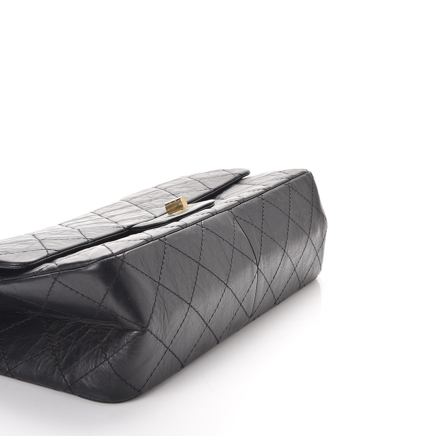 Aged Calfskin Quilted 2.55 Reissue 227 Flap Black