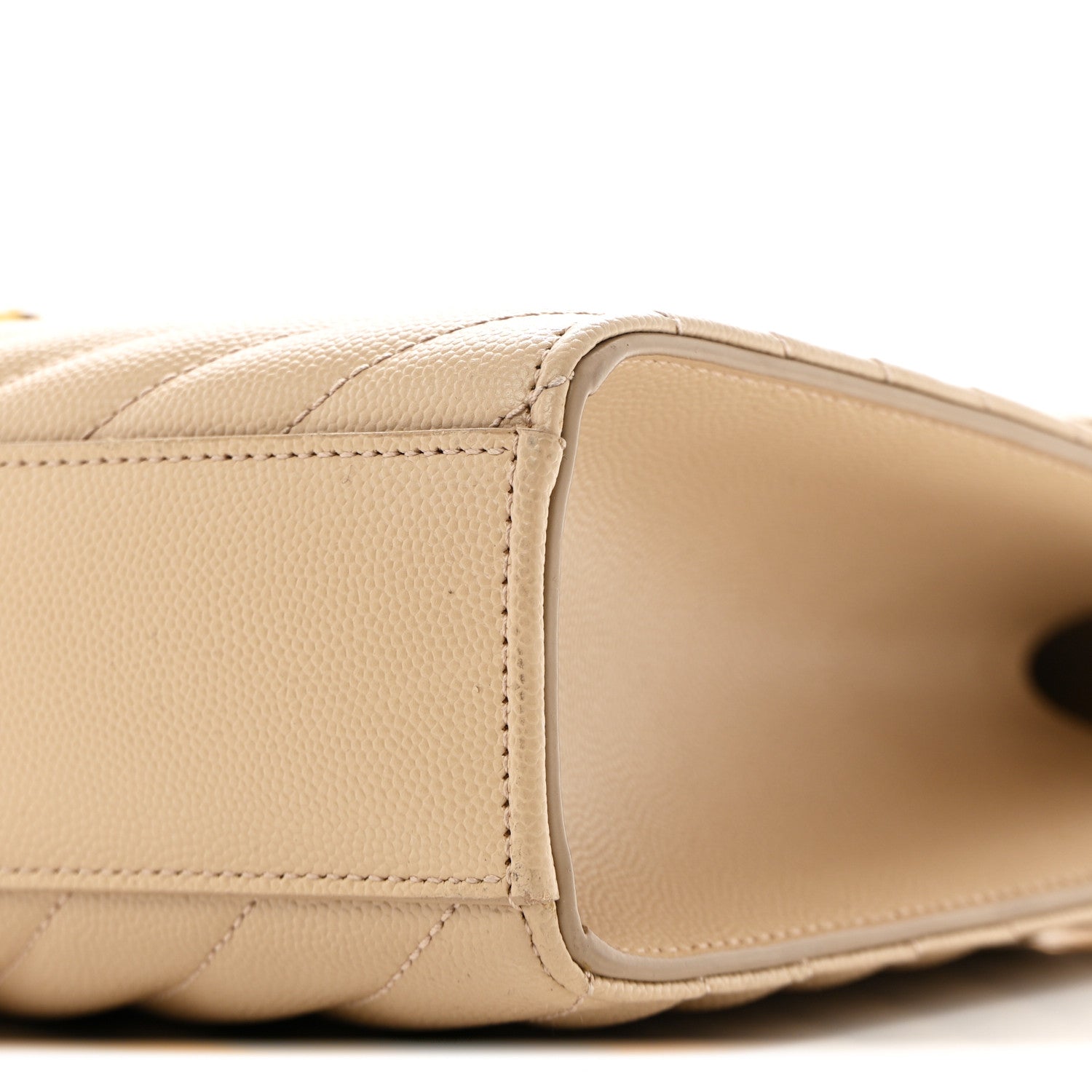 Saint Laurent Grain De Poudre Matelasse Chevron Large Monogram Satchel Nude Powder 10 of 11