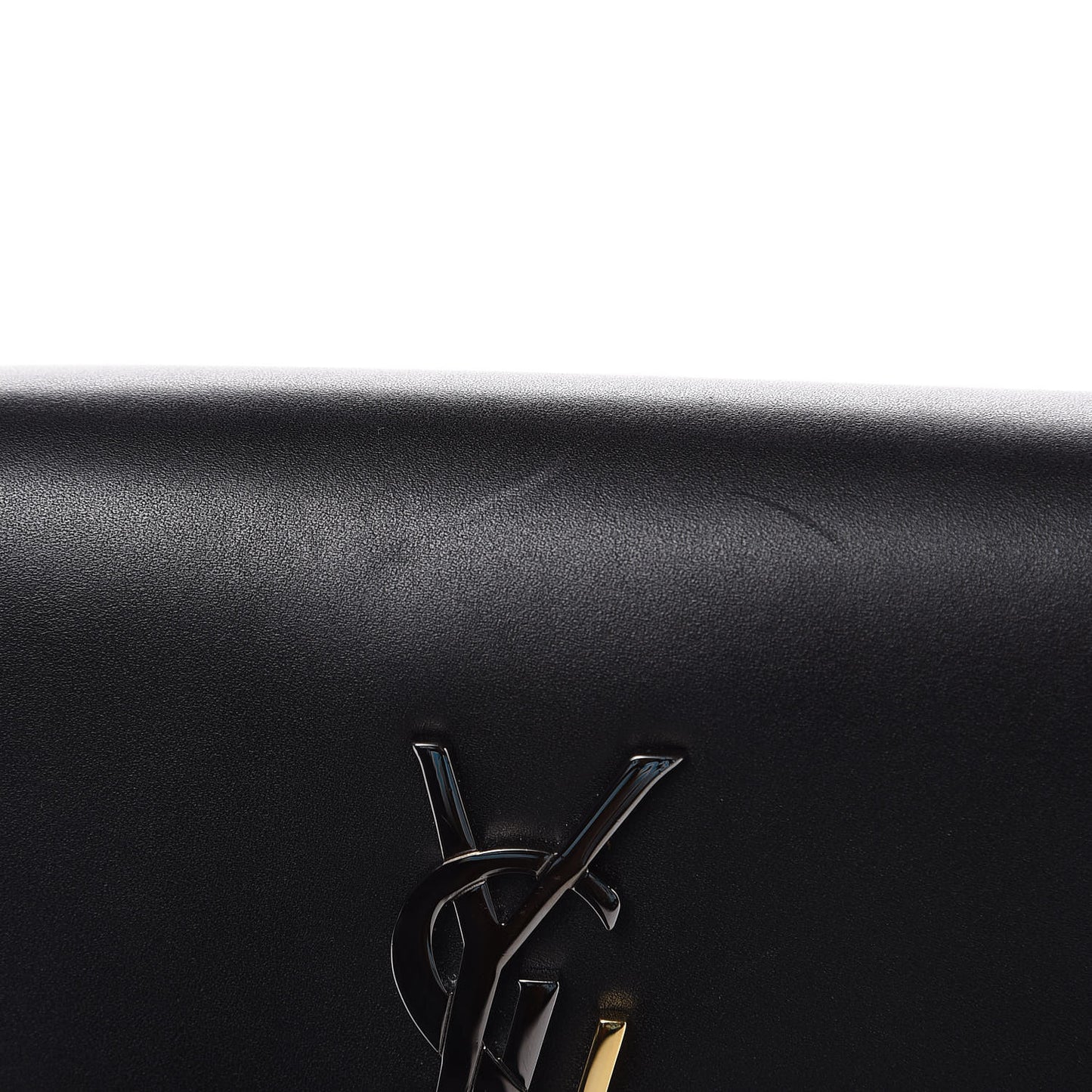 Smooth Calfskin Small Deconstructed Monogram Kate Satchel Black