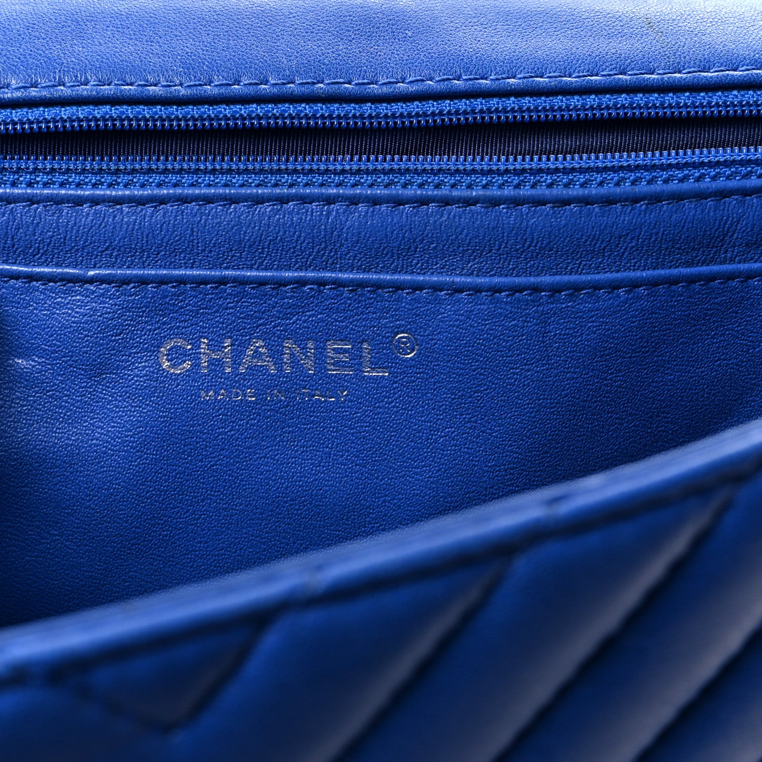 Chanel Lambskin Chevron Quilted Maxi Single Flap Blue 6 of 11