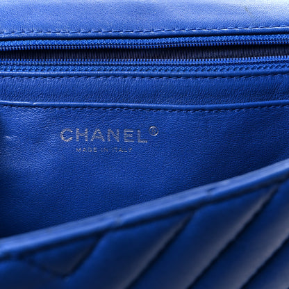 Chanel Lambskin Chevron Quilted Maxi Single Flap Blue 6 of 11