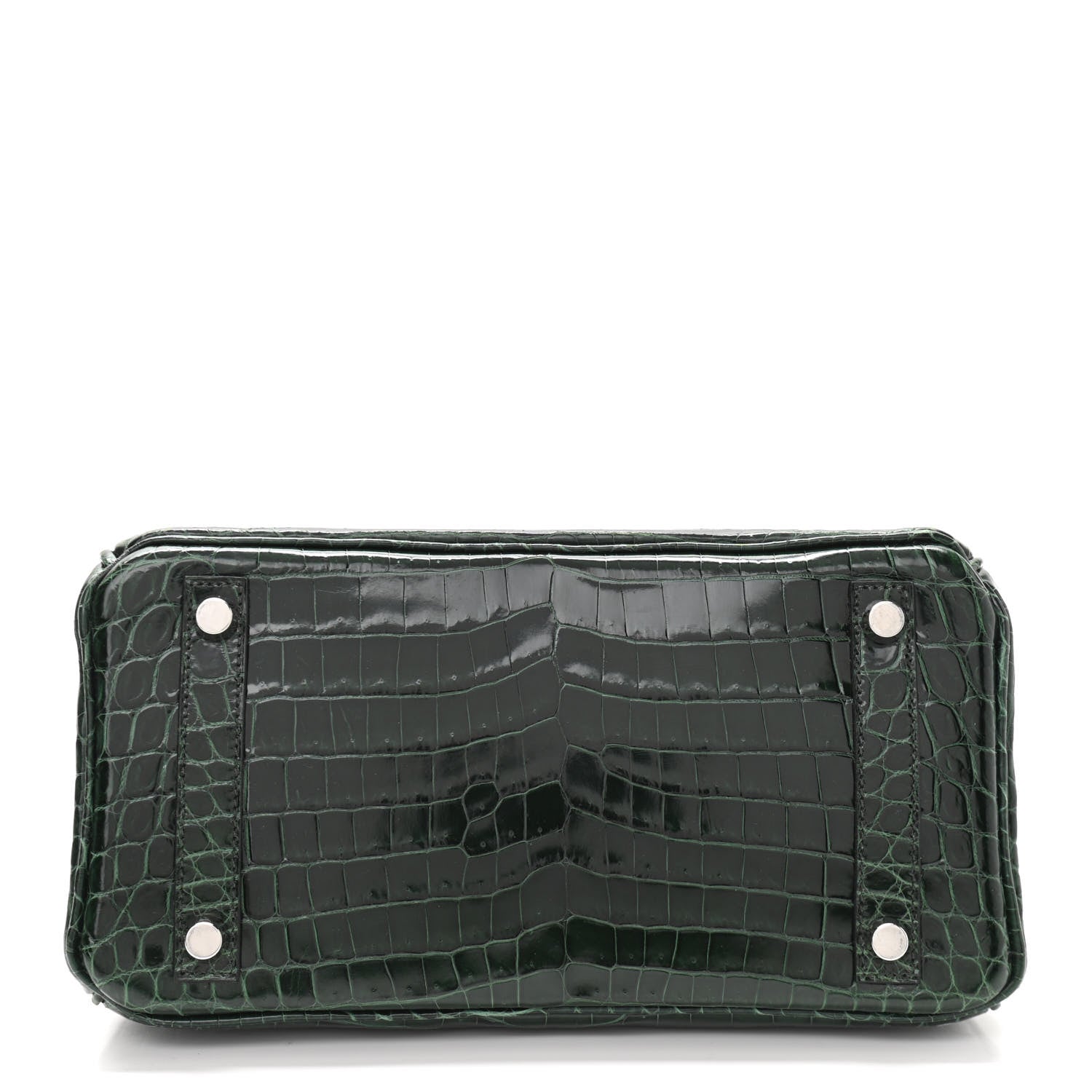 Hermes Shiny Niloticus Crocodile Birkin 25 Vert Fonce 6 of 32