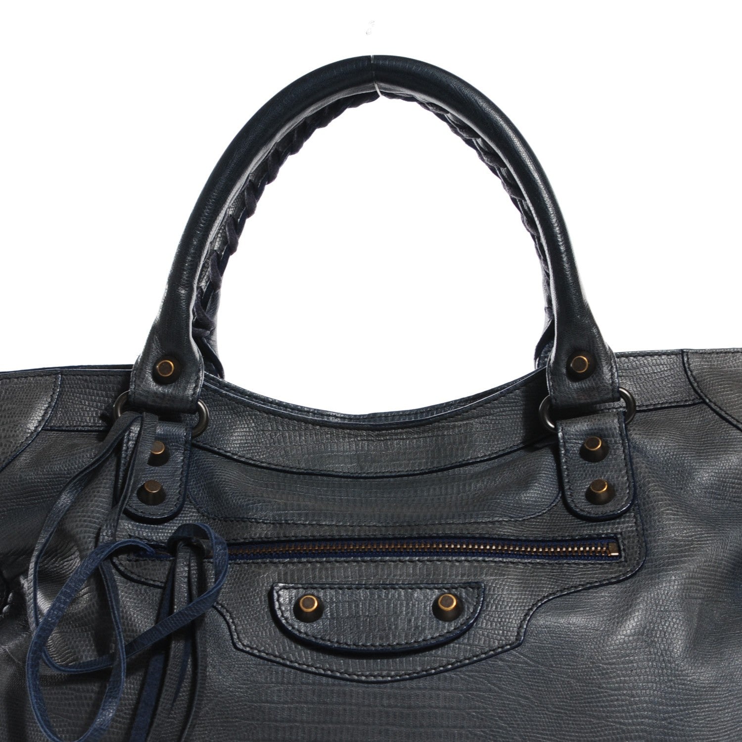 Balenciaga Agneau Classic Hardware Lizard Embossed City Dark Night 8 of 13