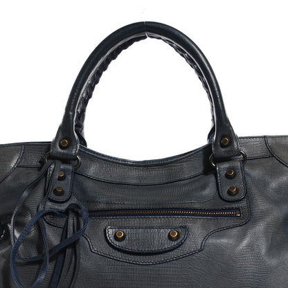Balenciaga Agneau Classic Hardware Lizard Embossed City Dark Night 8 of 13