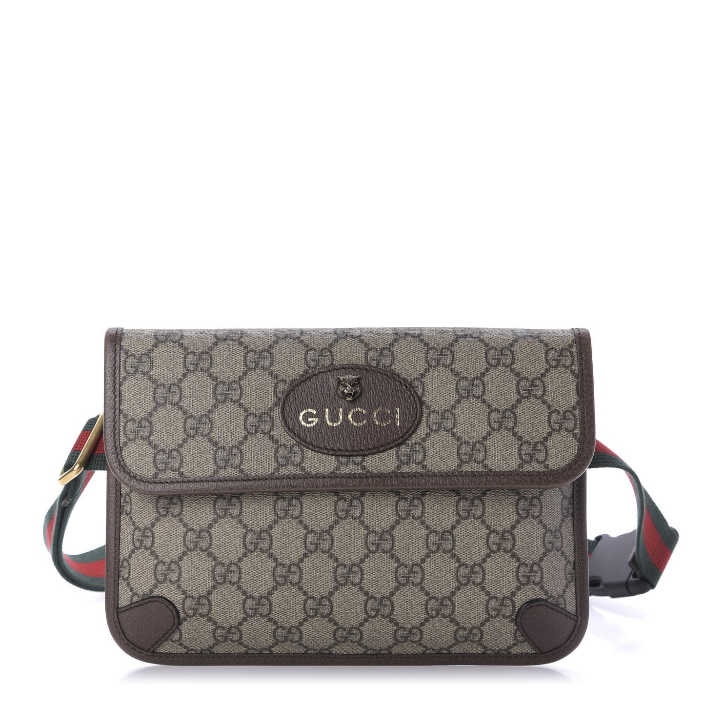 GG Supreme Monogram Neo Vintage Web Belt Bag Brown