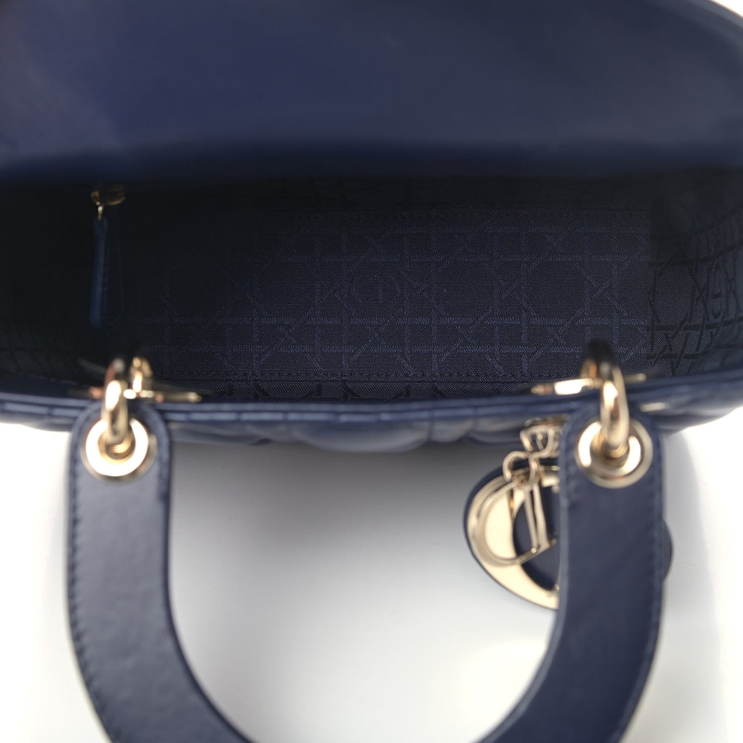 Lambskin Cannage Small Lucky Badges My Lady Dior Navy