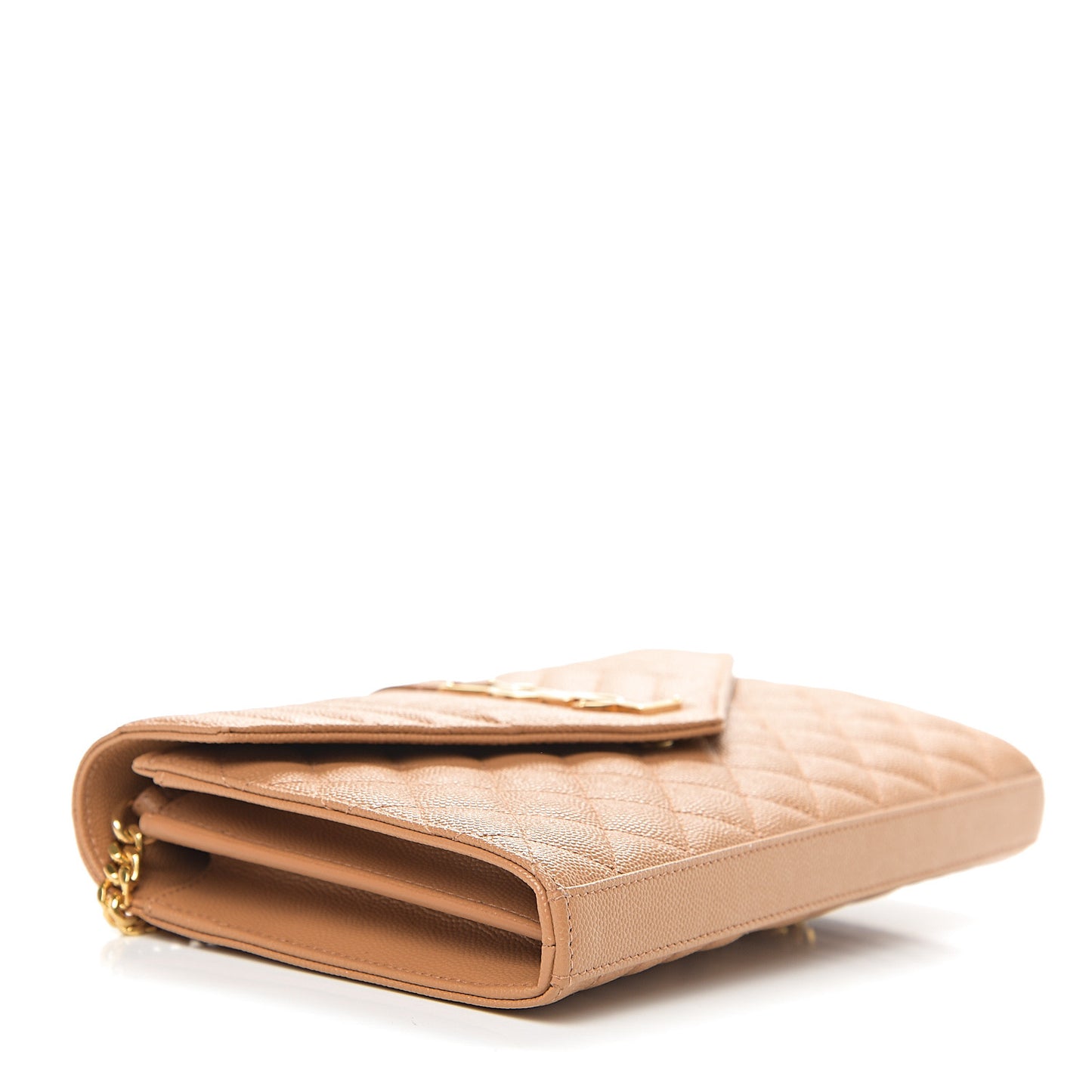 Grain De Poudre Mixed Matelasse Triquilt Monogram Chain Wallet Cork