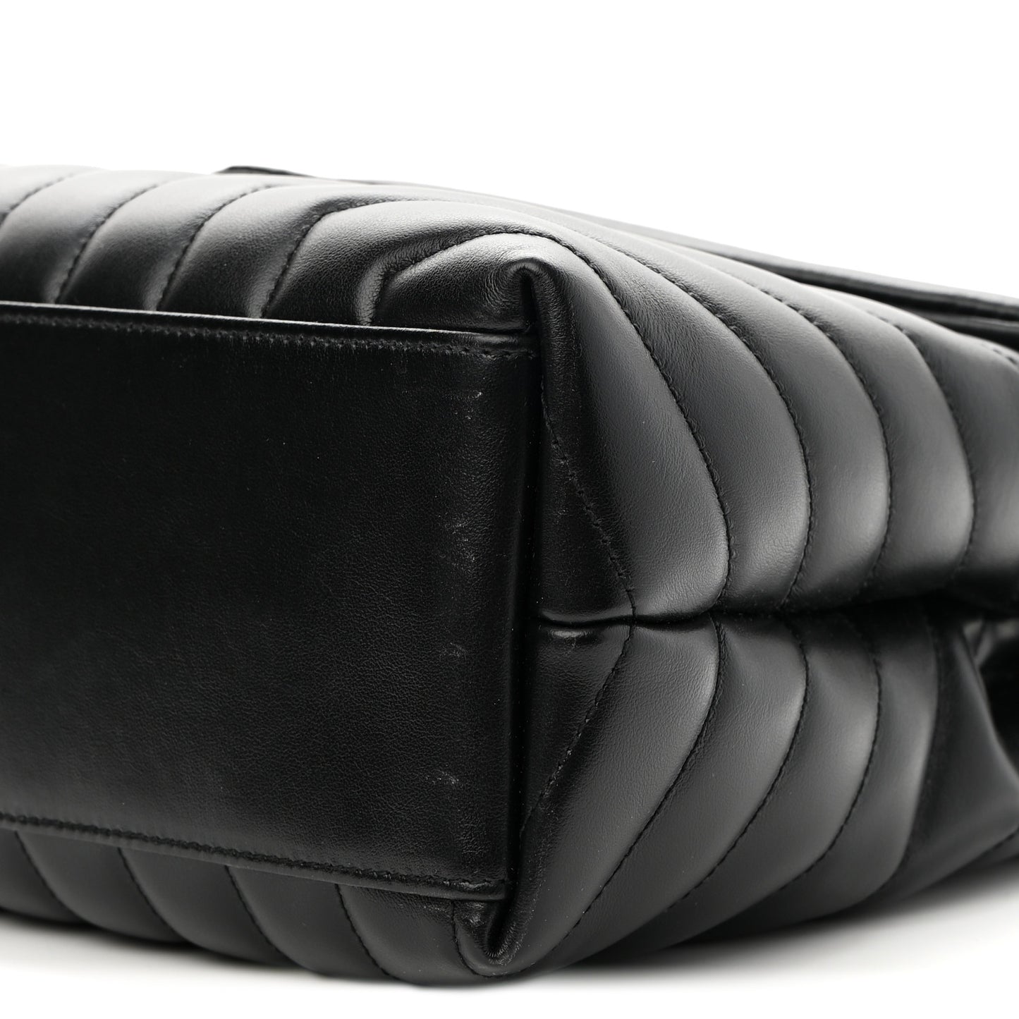 Calfskin Y Quilted Monogram Medium Loulou Chain Satchel Black