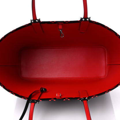 Christian Louboutin Perforated Calfskin Degrade Loubinthesky East West Cabata Tote Black Red 6 of 13