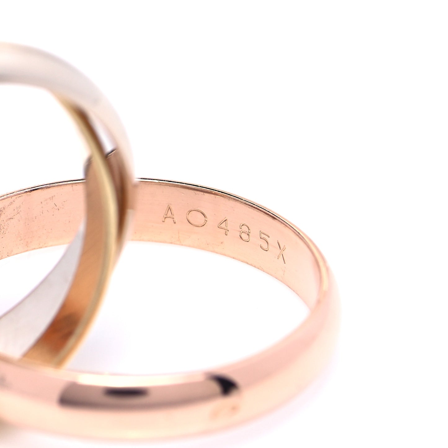 18K Pink Yellow White Gold Classic Les Must De Cartier Trinity Ring 52 6