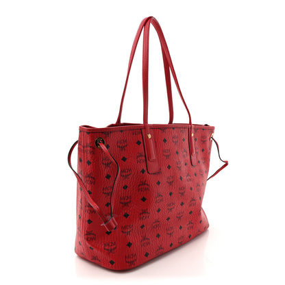 MCM Visetos Medium Liz Reversible Shopper Tote Ruby Red 4 of 21
