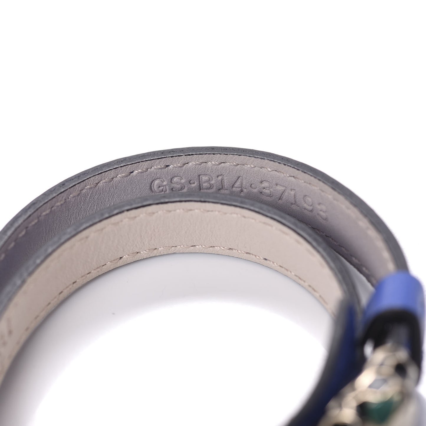 Calfskin Forever Serpenti Double Coil Bracelet Blue