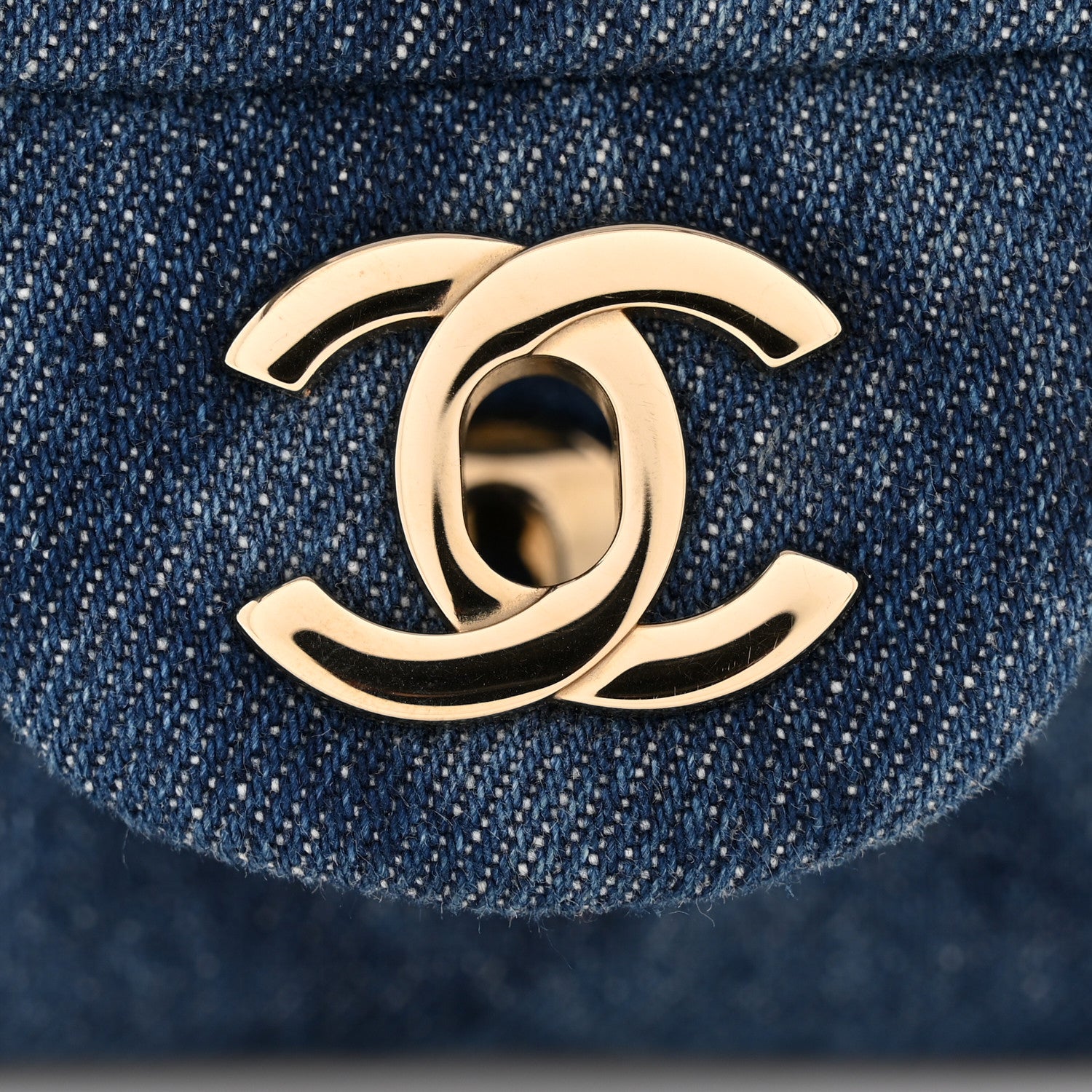 Chanel Printed Denim Quilted Mini Rectangular Flap Dark Blue 11 of 12