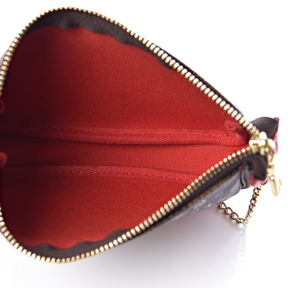 Louis Vuitton Damier Ebene 2019 Christmas Animation Mini Pochette Accessories Red 5 of 8