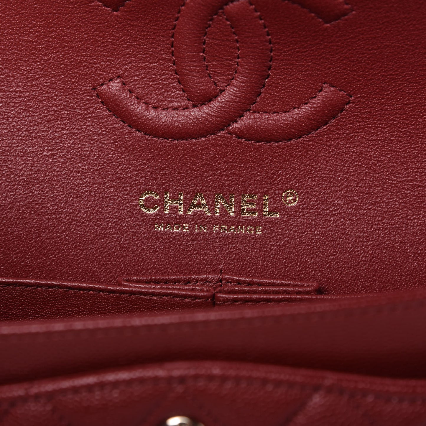 Caviar Quilted Small Double Flap Dark Red