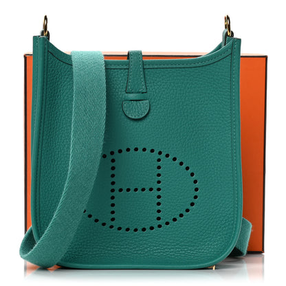 Hermes Taurillon Clemence Evelyne TPM Vert Verone 7 of 7