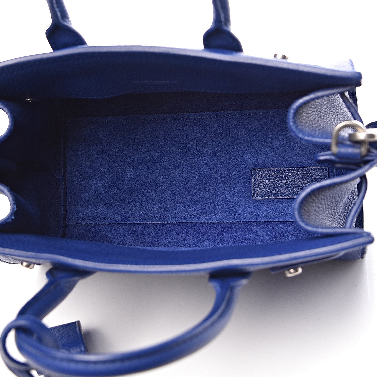 Saint Laurent Grained Calfskin Nano Supple Sac De Jour Flash Blue 7 of 10