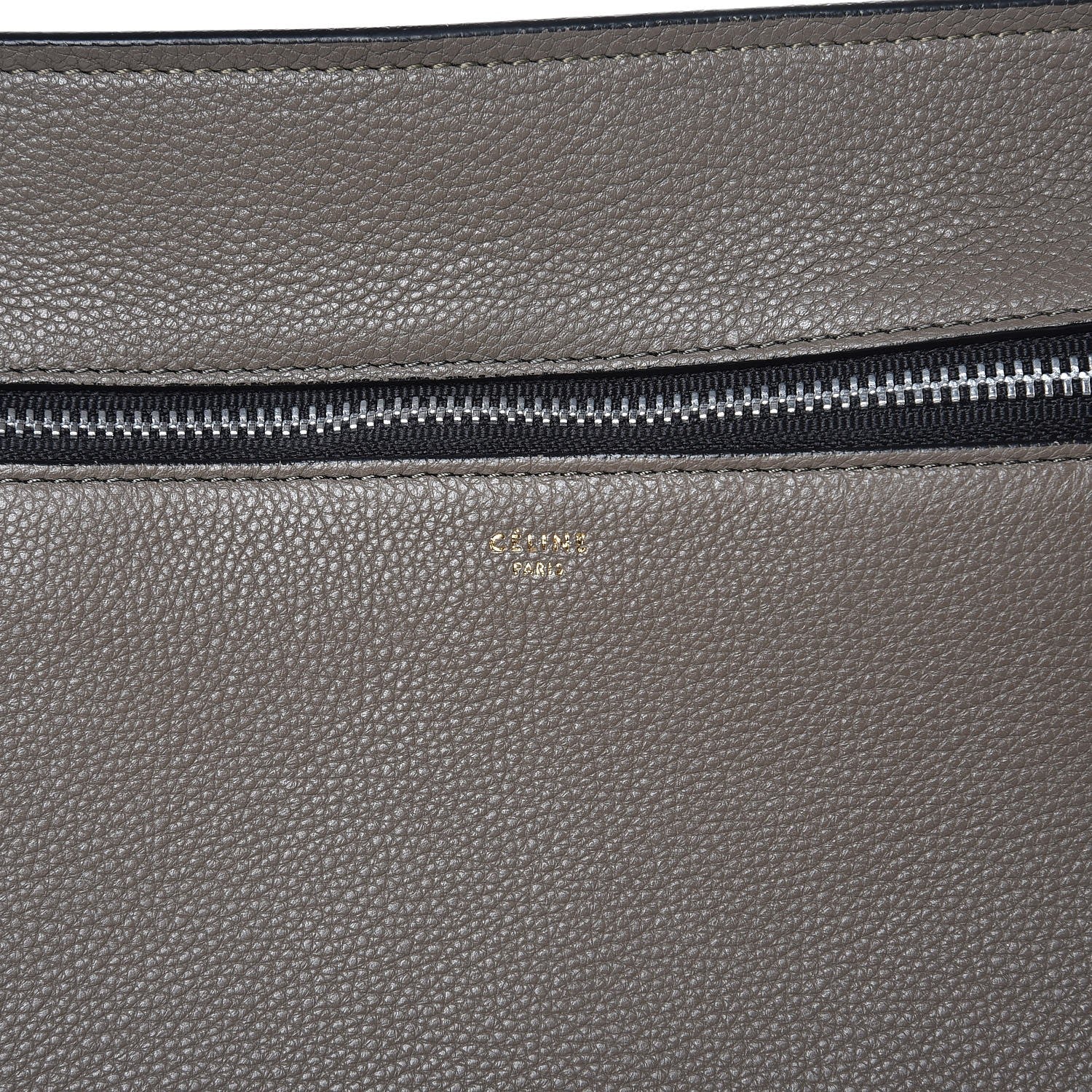 Celine Drummed Calfskin Medium Edge Shoulder Bag Grey 6 of 7