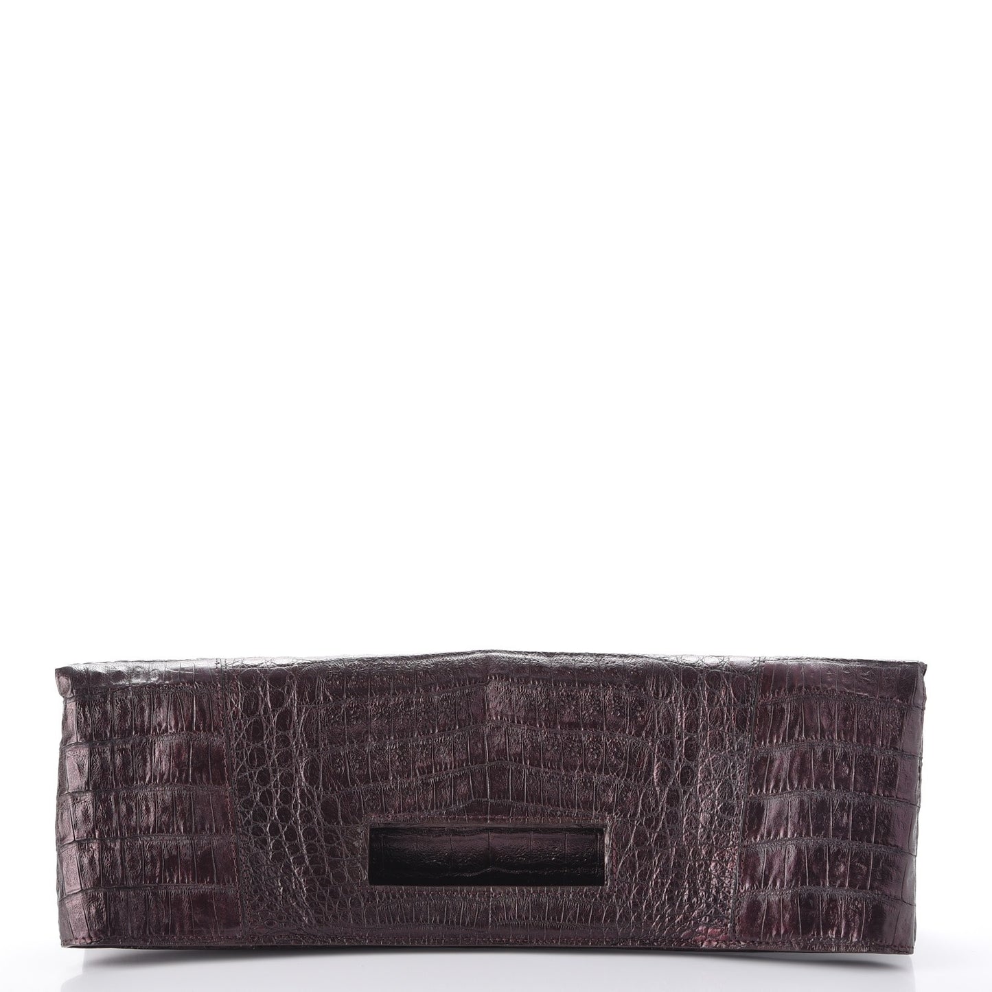 Metallic Crocodile Envelope Convertible Clutch Purple