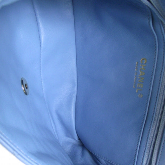 Lambskin Valentine Charms Medium Flap Baby Blue
