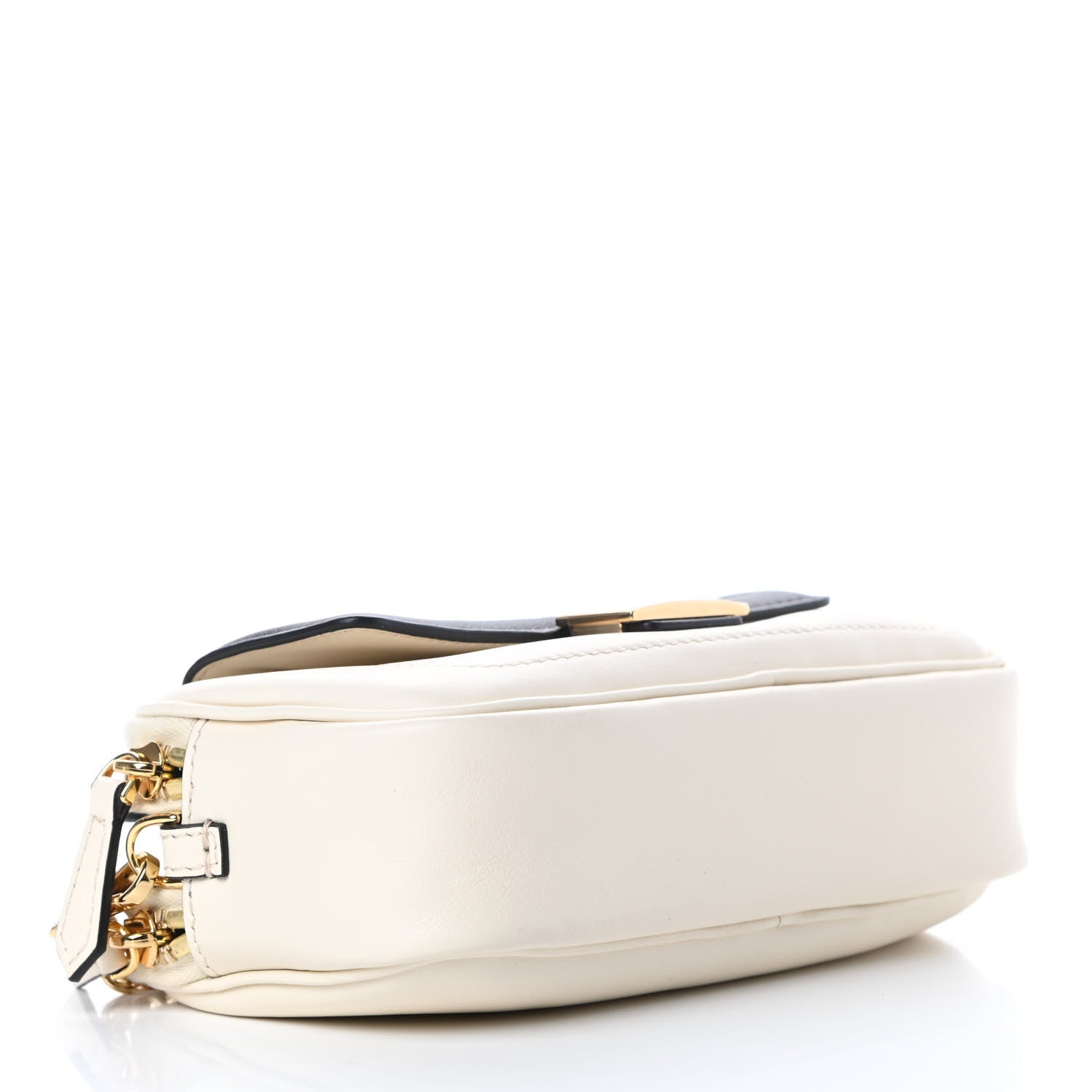 Fendi Vitello Grace Matte Bi-Color Easy Baguette Uovo Black 4 of 12