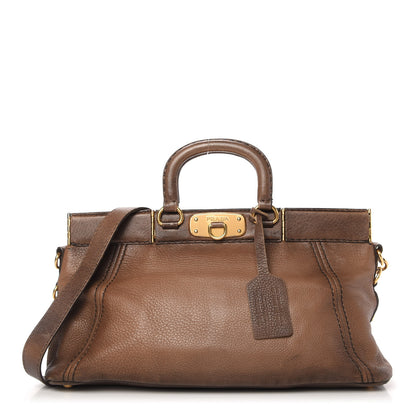 Prada Cervo Antik Top Handle Tote Brown 1 of 21