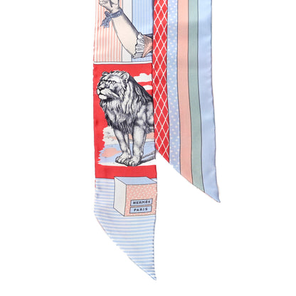 Hermes Silk Twilly Grand Theatre Nouveau Grenadine Ciel Rose 2 of 4