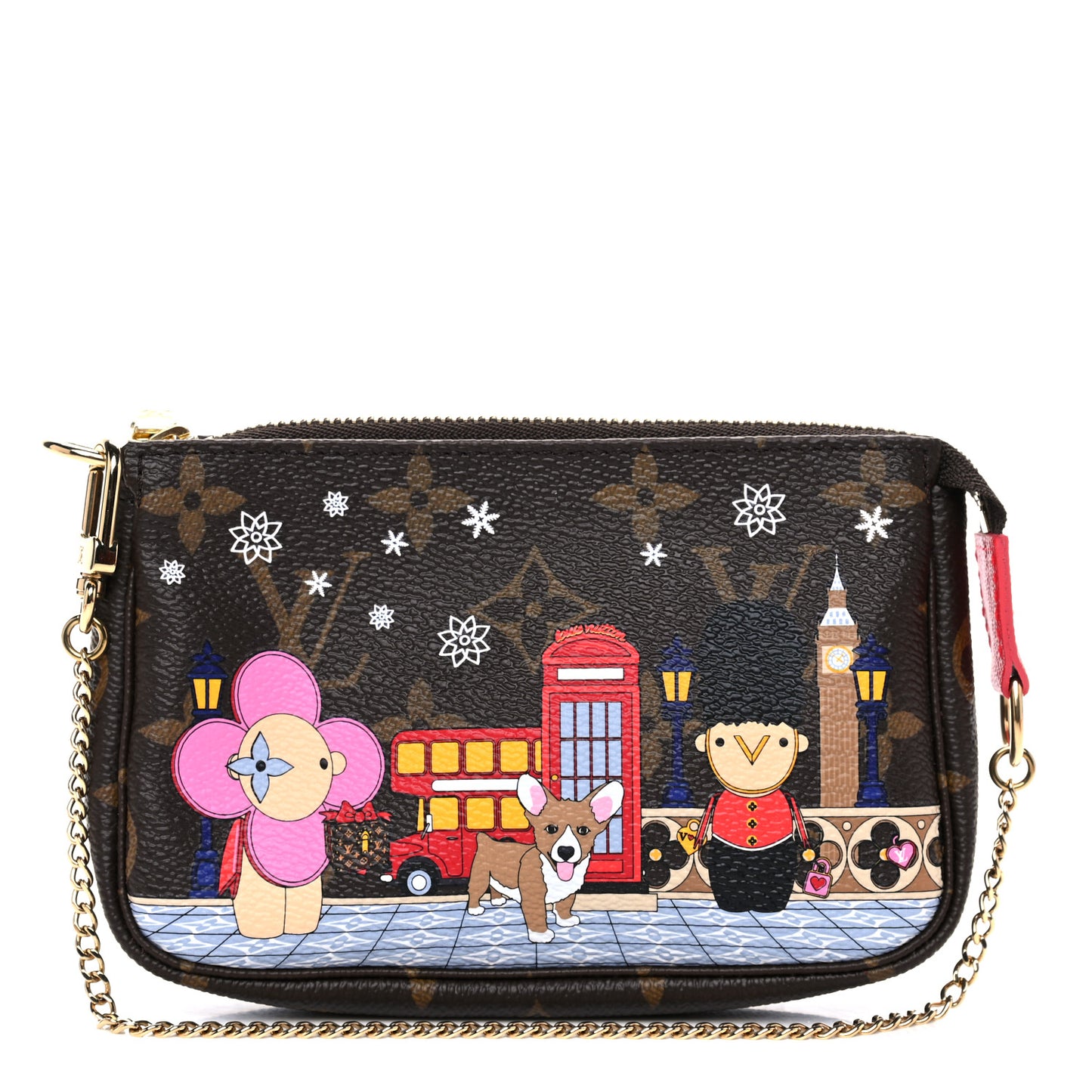 Monogram 2021 Christmas Animation London Mini Pochette Accessories Red