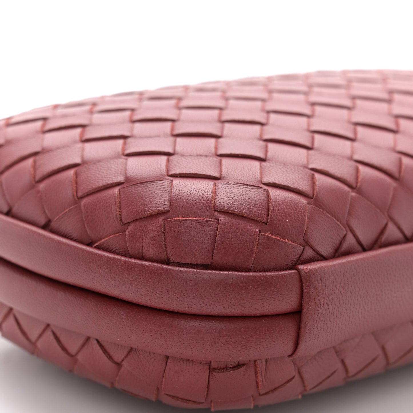 Nappa Intrecciato Chain Knot Clutch China Red