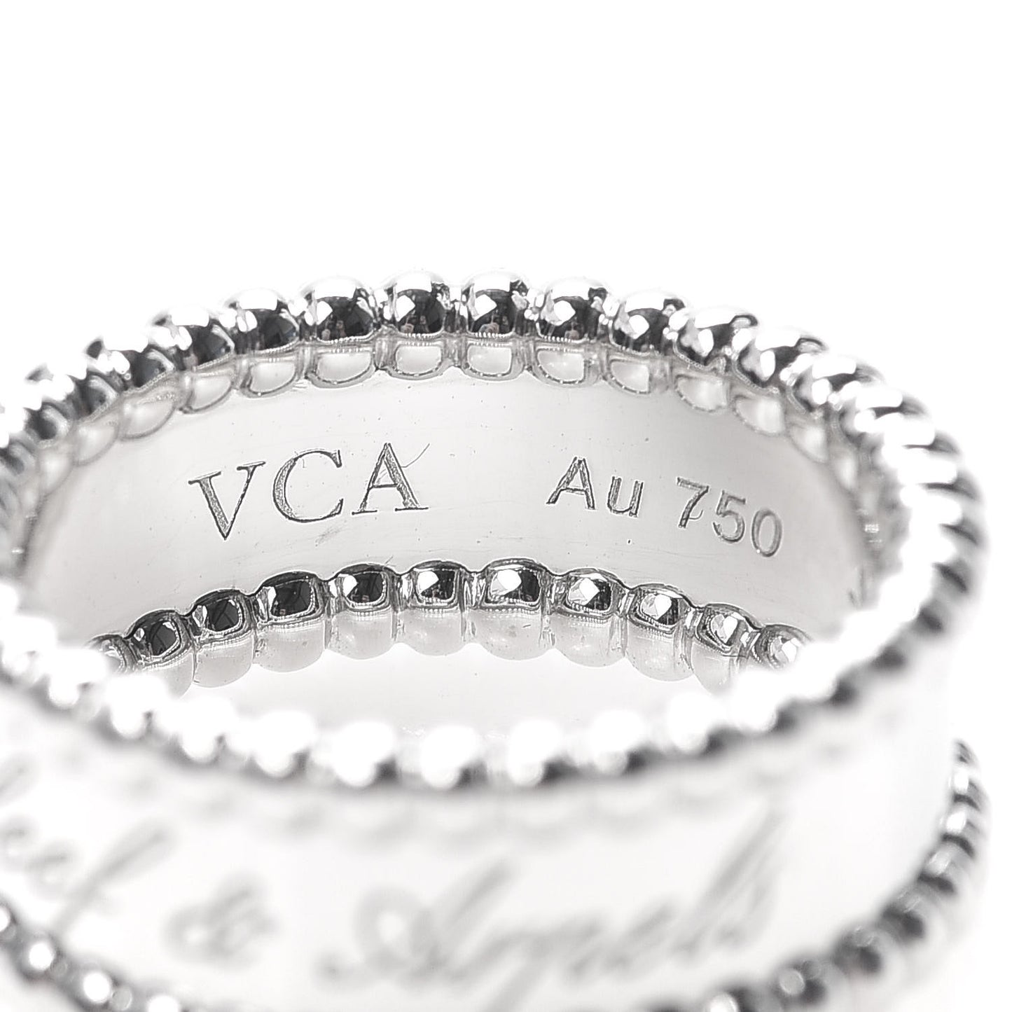 18K White Gold Perlee Signature Ring 50 5.25