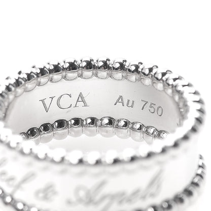 Van Cleef & Arpels 18K White Gold Perlee Signature Ring 50 5.25 6 of 6