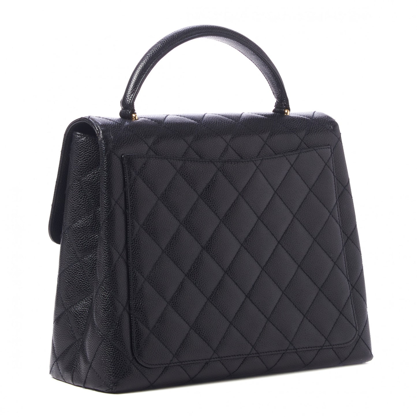 Caviar Quilted Jumbo Kelly Flap Black