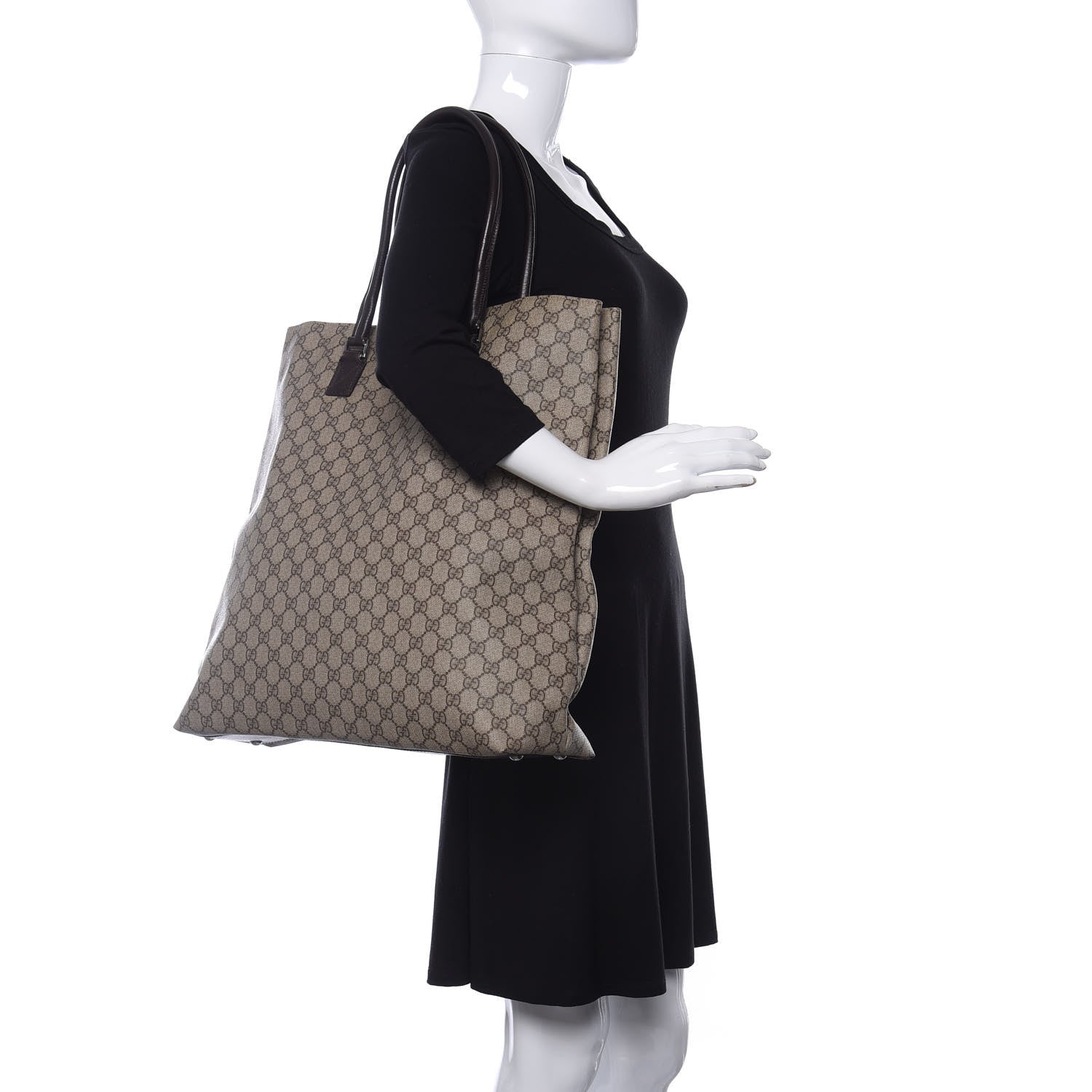 Gucci GG Plus Monogram Vertical Tote Dark Brown 2 of 10