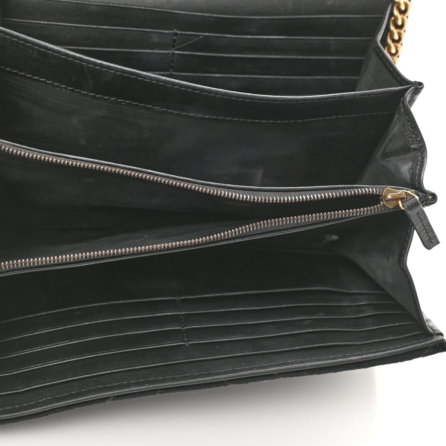 Velvet Matelasse GG Marmont Chain Wallet Black