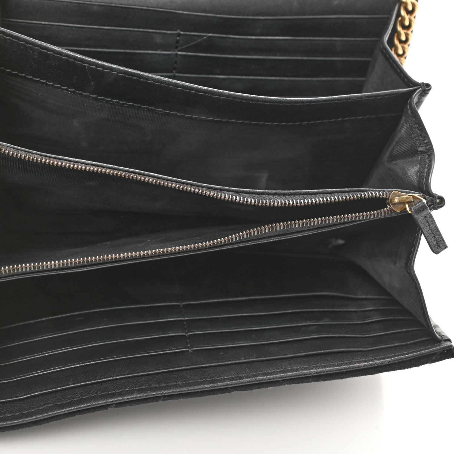 Gucci Velvet Matelasse GG Marmont Chain Wallet Black 5 of 9