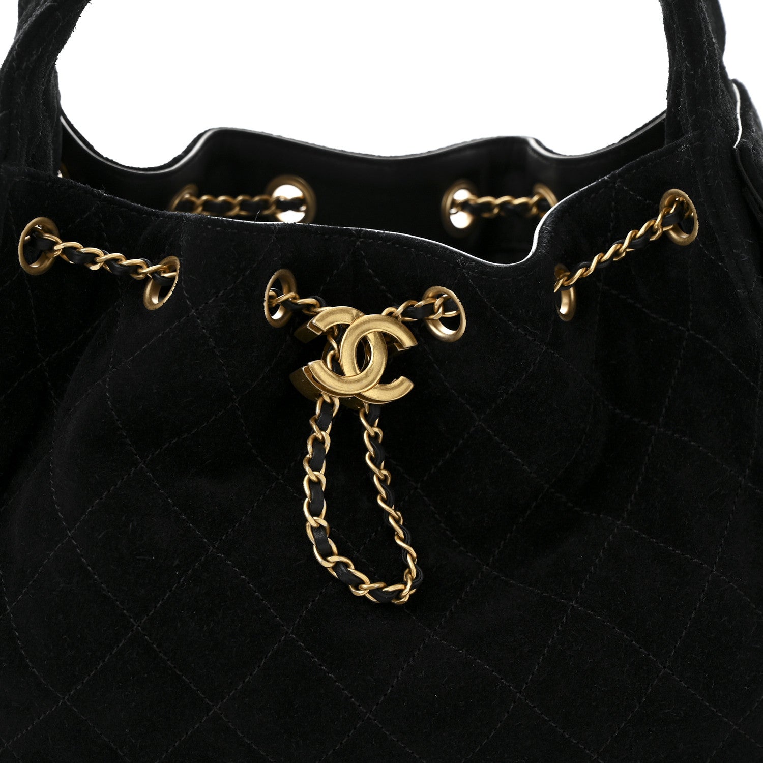 Chanel Suede Quilted Small Chanel 25 Handbag Black 8 of 11