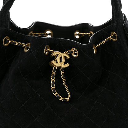 Chanel Suede Quilted Small Chanel 25 Handbag Black 8 of 11