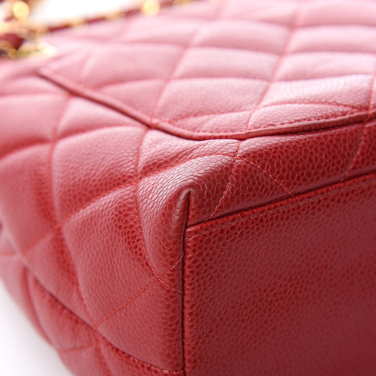 Caviar Quilted Sun Medallion Shoulder Bag Red
