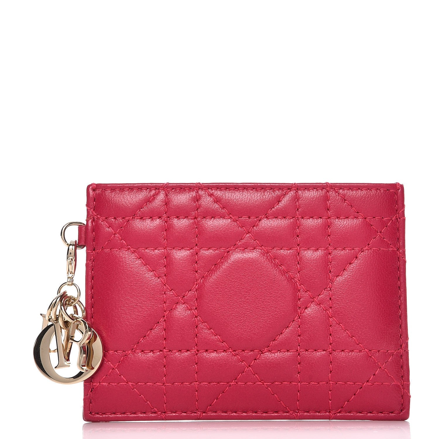 Christian Dior Lambskin Cannage Lady Dior Card Holder Pink 1 of 8