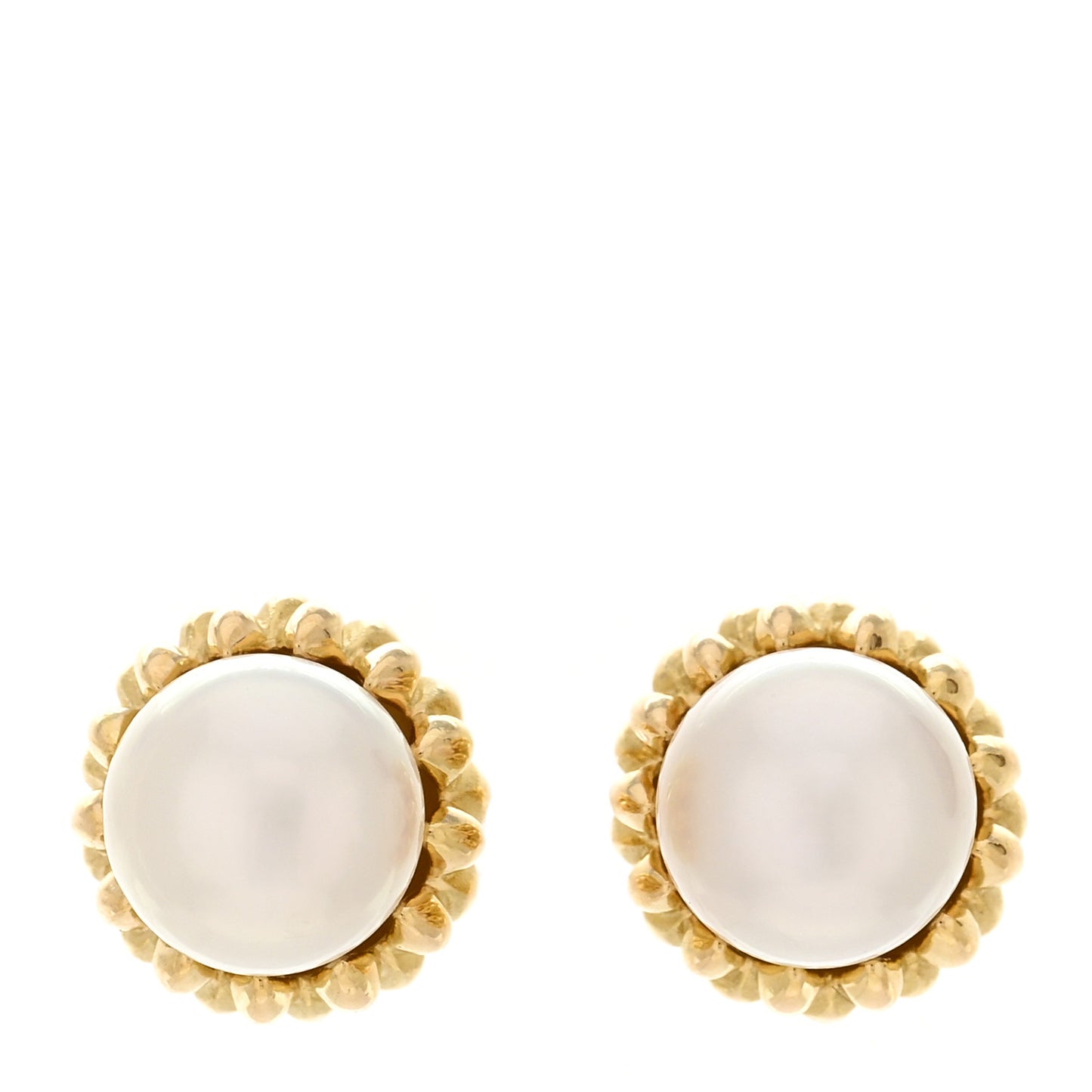 18K Yellow Gold Pearl Schlumberger Acorn Earrings