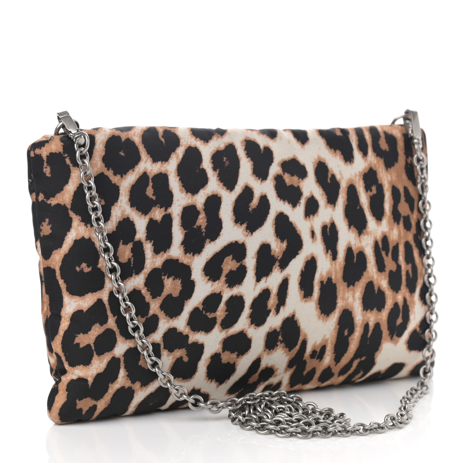 Prada Tessuto Soft Nylon Leopard Print Crossbody Avorio 3 of 10