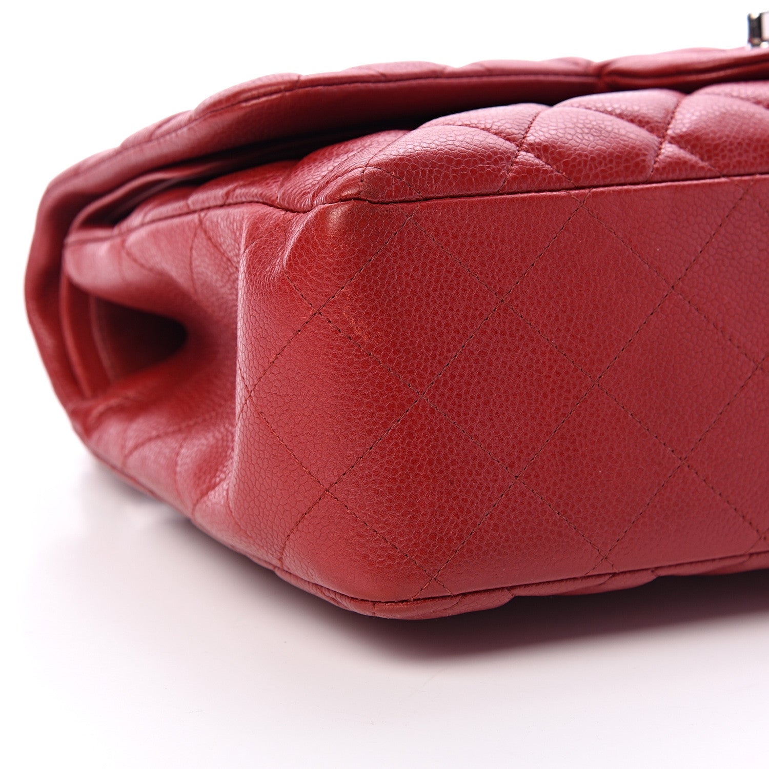 Chanel Caviar Quilted Jumbo Double Flap Red 9 of 10