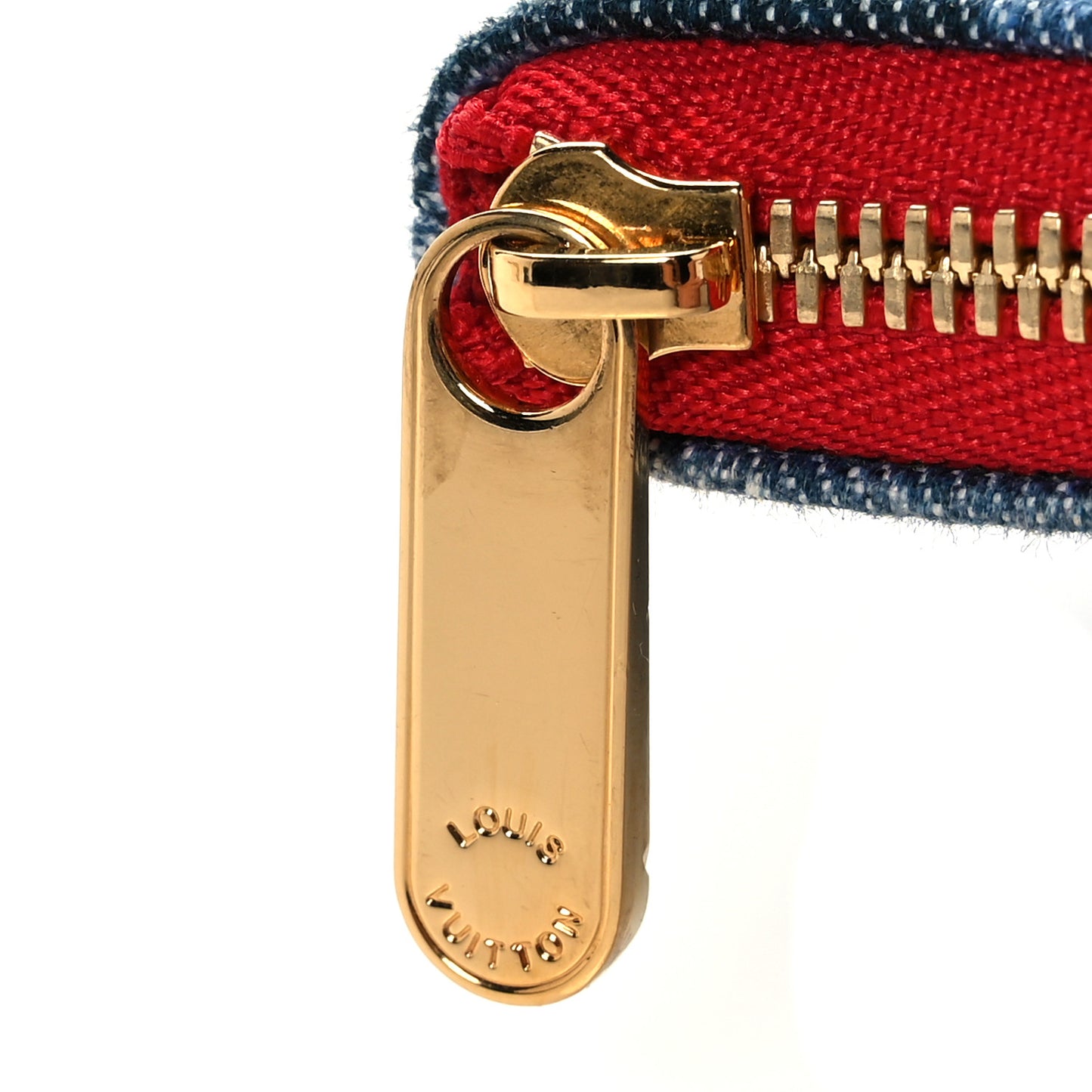 Denim Monogram Patchwork City Pouch Blue Rouge